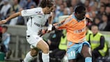 Marseille forward Mamadou Niang (right) in action against Beşiktaş