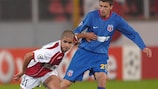Florin Lovin (right) in action for Steaua