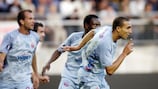 Rafik Djebbour lidera os seus companheiros nos festejos do primeiro golo, ante o Sochaux