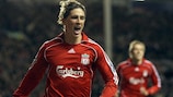 Torres celebra el que ha sido su primer gol en Champions