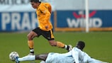 AEK's Edson Ramos Silva evades a challenge during his side's 1-0 win