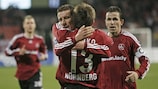 Nürnberg celebrate a goal against AZ