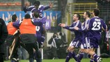 Mbo Mpenza celebrates his late winner against Bordeaux
