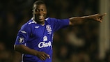 Yakubu Ayegbeni comemora um golo do Everton