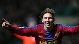 Lionel Messi célèbre un but pour Barcelone