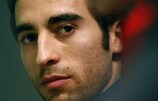 Arsenal midfielder Mathieu Flamini at Monday's conference
