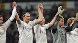 Bayern's players celebrate after thrashing Anderlecht 5-0