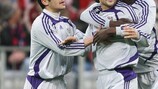 Los jugadores del Anderlecht celebran el gol de Serhat Akin