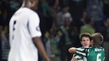 Bruno Pereirinha celebrates his goal with Adrien Silva