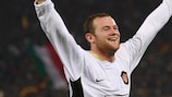 Wayne Rooney festeja o segundo golo do Manchester United em Roma