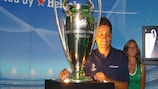 Jorge Campos with the UEFA Champions League trophy