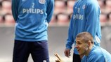 Les joueurs du PSV étaient plutôt détendus à l'entraînement ce mardi