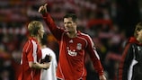 Jamie Carragher leads Liverpool's post-match celebrations
