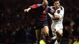 Ryan Giggs, still going strong for United now, in action against Barcelona in the 1998/99 group stage