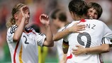 Ariane Hingst is congratulated by Birgit Prinz after the opening goal