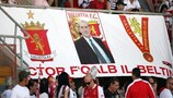 Valletta fans pay tribute to their president, Victor Scriha