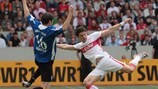Mario Gómez will mit dem VfB Stuttgart unbedingt die 1. Runde im UEFA-Pokal erreichen