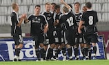 Los jugadores del Artmedia Petržalka celebran uno de los goles ante el Valetta