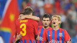 Los jugadores del Steaua celebran la victoria