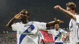 Ismaël Bangoura celebrates scoring Dynamo's second