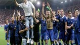 Anorthosis celebrate after reaching the UEFA Champions League group stage