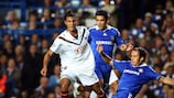 Bordeaux's Marouane Chamakh (left) in action against Chelsea on Matchday 1