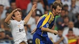 BATE's Dmitri Likhtarovich (right) shows a clean pair of heels to Madrid's Arjen Robben on Matchday 1