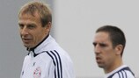 Franck Ribéry et Jürgen Klinsmann à l'entraînement