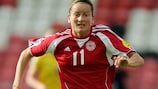 Merete Pedersen's goal secured Denmark's place in Finland next summer