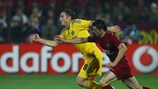 Chelsea's Frank Lampard (yellow strip) in action in Romania