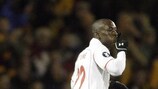 Nancy's Mark-Antoine Fortune celebrates scoring against Motherwell in the first round