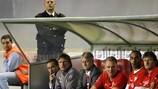 The Stuttgart bench looks on during their unsuccessful visit to play Sevilla on Matchday 1