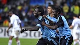 Mamadou Niang celebrates scoring for Marseille