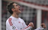 Miroslav Klose celebrates scoring for Bayern
