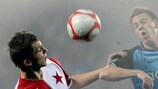 Tomáš Necid (SK Slavia Praha) will im UEFA-Pokal den Hambuger SV besiegen