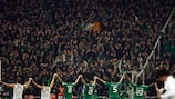 Panathinaikos celebrate after the final whistle