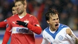Szabolcs Huszti (right) celebrates putting Zenit ahead after only two minutes