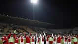 Ajax players celebrate after their win against Fiorentina