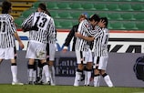 A Udinese comemora a vitória sobre o Lech