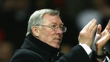 Sir Alex Ferguson applauds his side