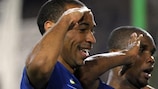 Thierry Henry and Samuel Eto'o salute the crowd