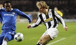 Action from the recent Juventus-Chelsea FC first knockout round tie