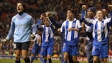 Porto celebrate knocking out Manchester United from the 2003/04 competition