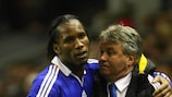 Didier Drogba y Guus Hiddink (Chelsea FC)