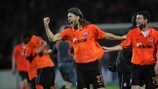 Shakhtar's players rejoice after reaching the final