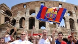Manchester United and Barcelona fans came together in Rome for last season's UEFA Champions League final