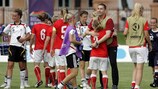 Switzerland coach Yannick Schwery celebrates with his players at full time