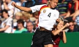 Maria Dyachkova (right) in action against Germany earlier this month