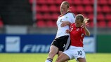 Melissa Wiik (right) played 72 minutes of the 4-0 loss to Germany