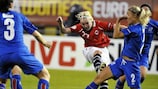 Cecilie Pedersen (centre) was Norway's goalscoring hero